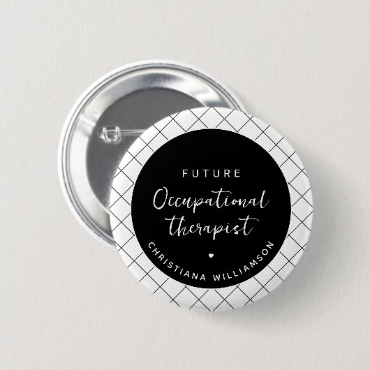 Custom Future OT Berufs-Therapeut Elegant Button (Vorne & Hinten)