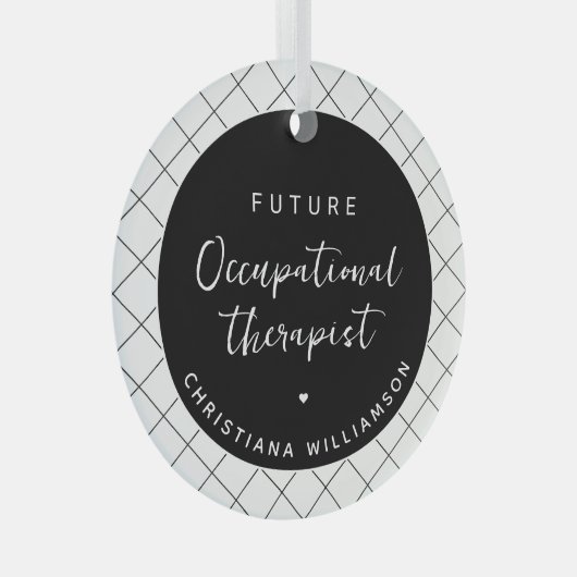 Custom Future OT Berufs-Therapeut Elegant Ornament Aus Glas (Vorderseite Rechts)