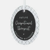 Custom Future OT Berufs-Therapeut Elegant Ornament Aus Glas (Vorderseite links)