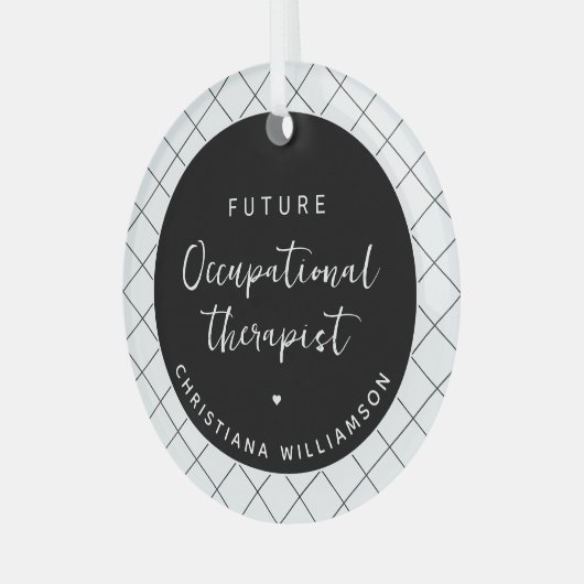 Custom Future OT Berufs-Therapeut Elegant Ornament Aus Glas (Vorderseite links)