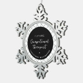 Custom Future OT Berufs-Therapeut Elegant Schneeflocken Zinn-Ornament (Rechts)