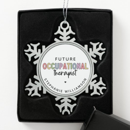 Custom Future OT Berufs-Therapeut OT Student Schneeflocken Zinn-Ornament (Box)