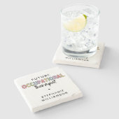 Custom Future OT Berufs-Therapeut OT Student Steinuntersetzer (Seitenansicht)