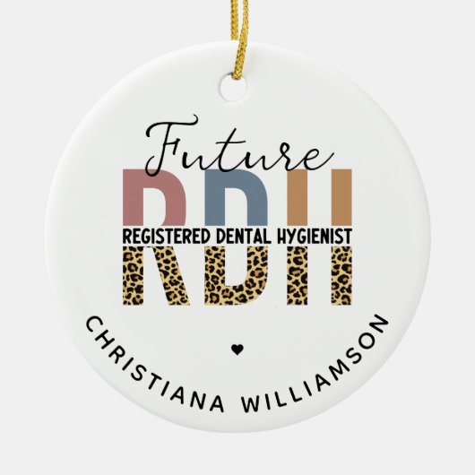 Custom Future RDH Registered Dental Hygienic Keramik Ornament (Vorne)