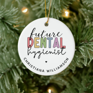 Custom Future RDH Registered Dental Hygienic Keramik Ornament
