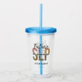 Custom Future SLP Speech Pathologe Leopard Print Acryltrinkbecher (Vorderseite)