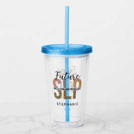 Custom Future SLP Speech Pathologe Leopard Print Acryltrinkbecher