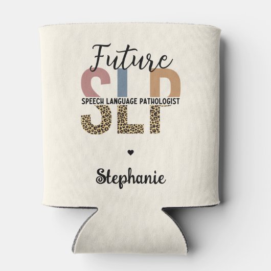 Custom Future SLP Speech Pathologe Leopard Print Dosenkühler (Rückseite)