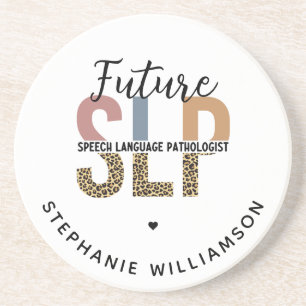 Custom Future SLP Speech Pathologe Leopard Print Getränkeuntersetzer