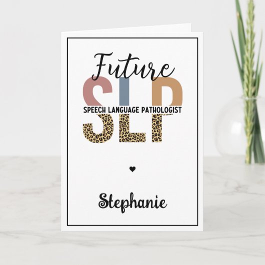 Custom Future SLP Speech Pathologe Leopard Print Karte (Vorderseite)