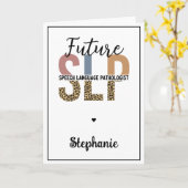 Custom Future SLP Speech Pathologe Leopard Print Karte (Gelbe Blume)