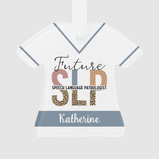 Custom Future SLP Speech Pathologe Leopard Print Ornament (Rückseite)