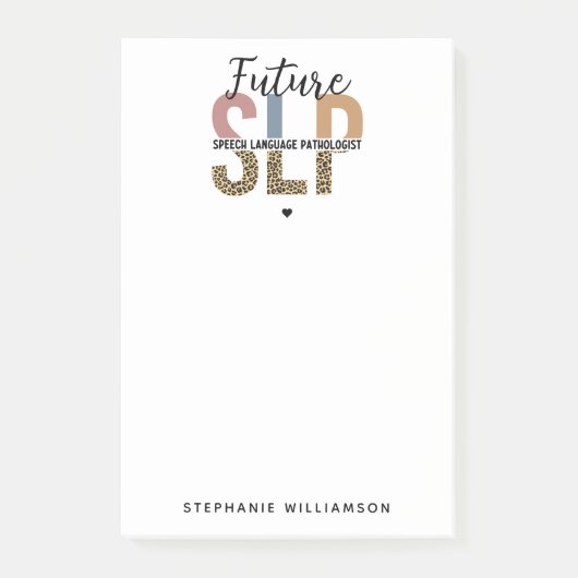 Custom Future SLP Speech Pathologe Leopard Print Post-it Klebezettel (Vorderseite)