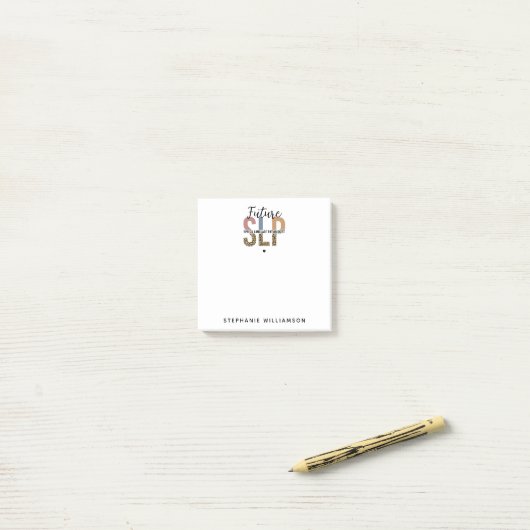 Custom Future SLP Speech Pathologe Leopard Print Post-it Klebezettel (Auf Schreibtisch)