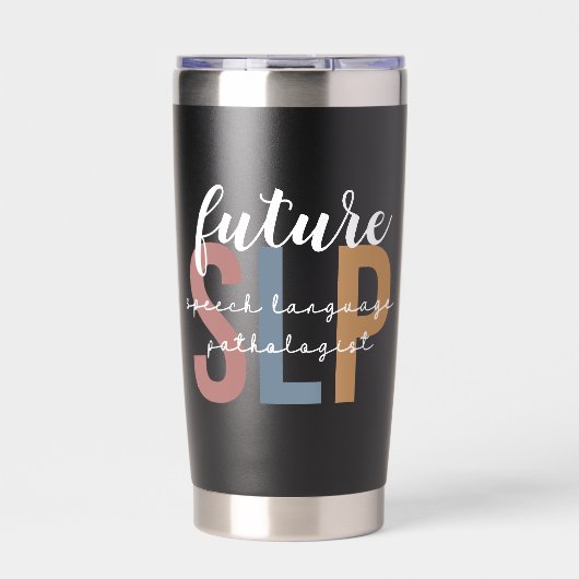 Custom Future SLP Speech Pathologe Leopard Print Thermobecher (Vorderseite)