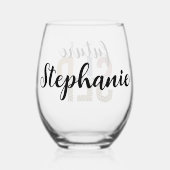 Custom Future SLP Speech Pathologe Leopard Print Weinglas Ohne Stiel (Rückseite)