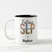 Custom Future SLP Speech Pathologe Leopard Print Zweifarbige Tasse (Links)