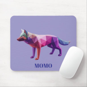 Custom futuristische geometrische Wolf Gradient Fi Mousepad