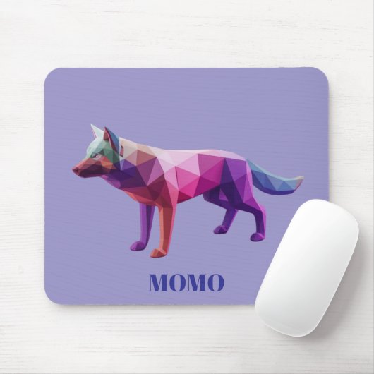 Custom futuristische geometrische Wolf Gradient Fi Mousepad (Mit Mouse)