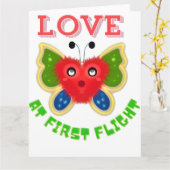 Custom Fuzzy Heart Butterfly Gift Karte (Gelbe Blume)