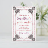 Custom Galentine Party Invitation RSVP Karte (Stehend Vorderseite)