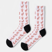 Custom Galentine Valentine Hearts and Bows Socken (Linkes Detail)