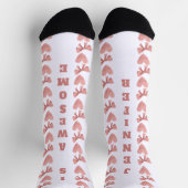 Custom Galentine Valentine Hearts and Bows Socken (Oben)