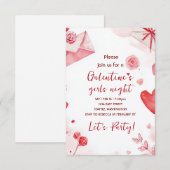 Custom Galentines Love Pattern Party Invitation RSVP Karte (Vorne/Hinten)