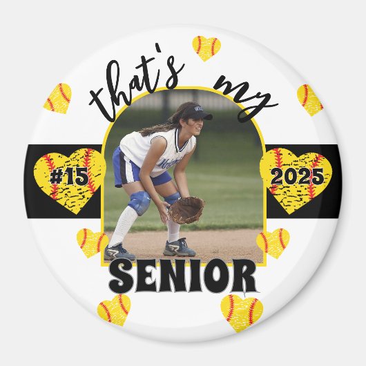 Custom Game Day Senior Softball Player für Eltern Magnet (Vorne)