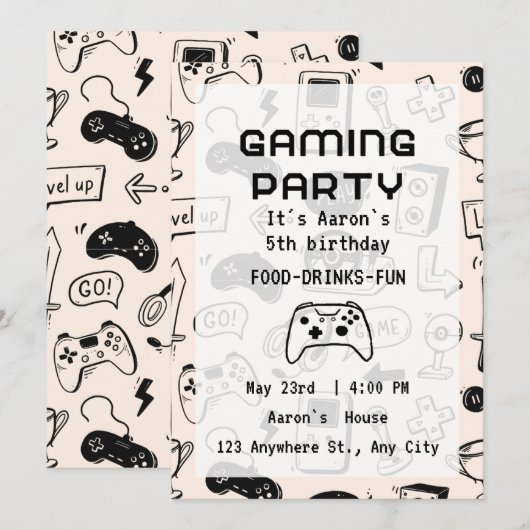 Custom Game Night Invitations Einladung (Vorne/Hinten)