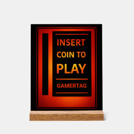 Custom Gamer Desk Decor Sign | Insert Coin to Play Acrylschild