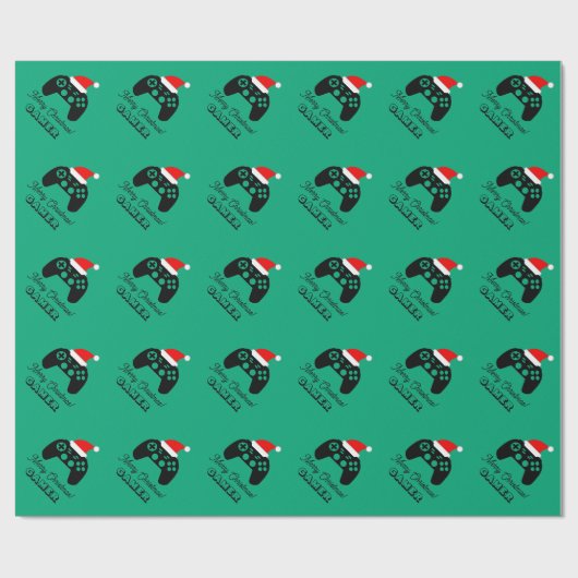 Custom gaming controller Christmas wrapping paper Geschenkpapier (Flach)