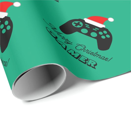 Custom gaming controller Christmas wrapping paper Geschenkpapier (Rolleneckpunkt)