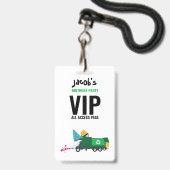 Custom Garbour Truck Birthday Party Pass Gefallen Ausweis (Vorderseite mit Lanyard)