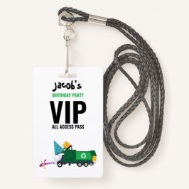 Custom Garbour Truck Birthday Party Pass Gefallen Ausweis