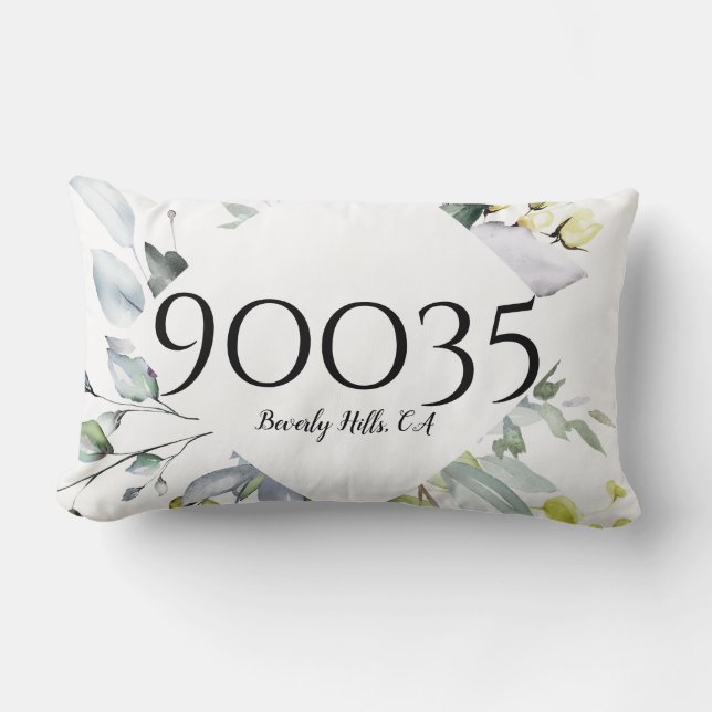 Custom Garden Green City Staat Zip Lumbar Kissen (Vorderseite)