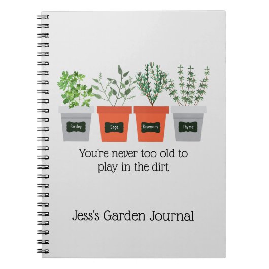 Custom Garden Journal Fusion Kräuter Notizblock (Vorderseite)