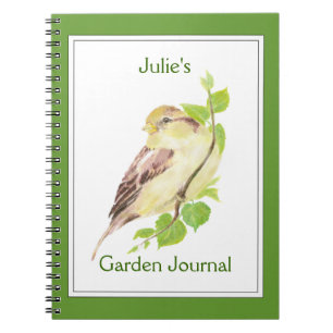 Custom, Garden Journal mit Wasserfarbenspange Notizblock