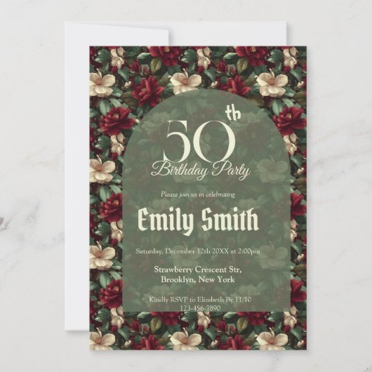 Custom Gardenias Flower Kids’ Birthday Einladung (Vorderseite)