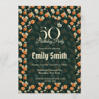 Custom Gardenias Luxury Birthday Event Einladung