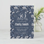 Custom Gardenias Sparkle Birthday Einladung (Stehend Vorderseite)