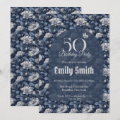 Custom Gardenias Sparkle Birthday Einladung (Vorne/Hinten)