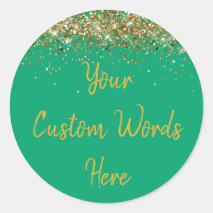 Custom Gastgeschenk Personalisiert Birthday Green Runder Aufkleber