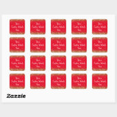 Custom Gastgeschenk Personalisiert Birthday Red Go Quadratischer Aufkleber (Blatt)
