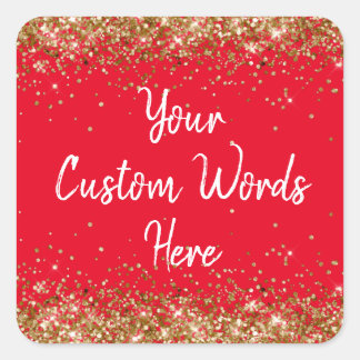 Custom Gastgeschenk Personalisiert Birthday Red Go Quadratischer Aufkleber