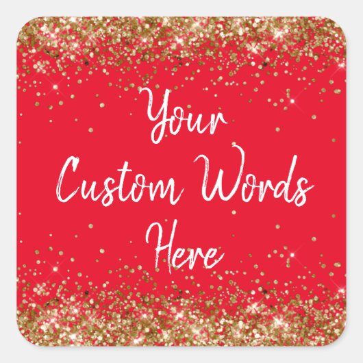 Custom Gastgeschenk Personalisiert Birthday Red Go Quadratischer Aufkleber (Vorderseite)