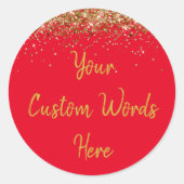 Custom Gastgeschenk Personalisiert Birthday Red Go Runder Aufkleber (Vorderseite)