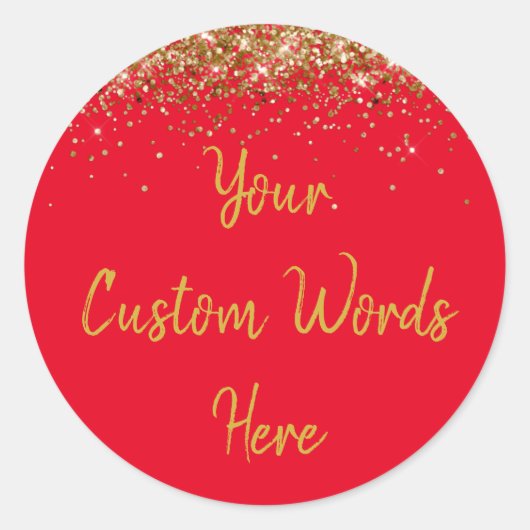 Custom Gastgeschenk Personalisiert Birthday Red Go Runder Aufkleber (Vorderseite)