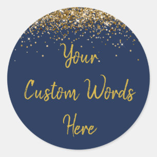 Custom Gastgeschenk Sein Geburtstag Navy Blau und Runder Aufkleber
