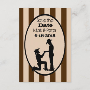 Custom Gay Cowboy Wedding Rett-the-Date Cards Save The Date